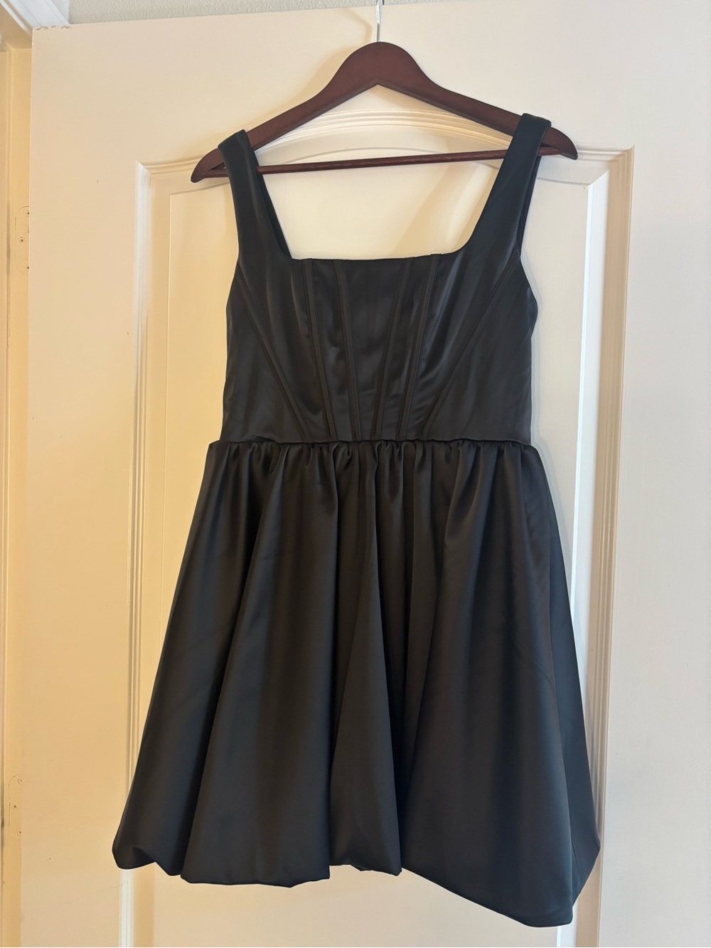 Forever 22 Black Satin Mini Corset Dress